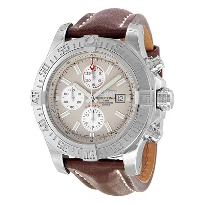 Breitling Super Avenger Ii Chronograph Automatic Chronometer Silver Dial Men's Watch A1337 In Brown/silver Tone