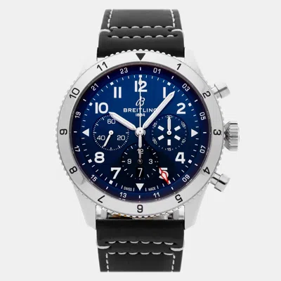Pre-owned Breitling Super Avi B04 Chronograph Gmt 46 Tribute To Vought F4u Corsair Ab04451a1c1x1 46  In Blue
