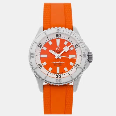Pre-owned Breitling Superocean A17377211o1s1 Automatic 36 Mm In Orange