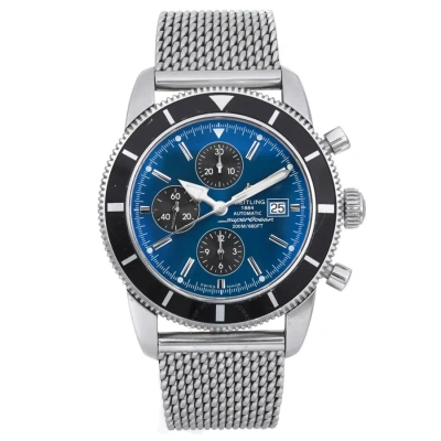 Breitling Superocean Heritage Chronograph Automatic Chronometer Blue Dial Men's In Black / Blue
