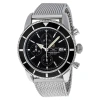 BREITLING PRE-OWNED BREITLING SUPEROCEAN HERITAGE CHRONOGRAPHE 46 CHRONOGRAPH AUTOMATIC BLACK DIAL MEN'S WATCH