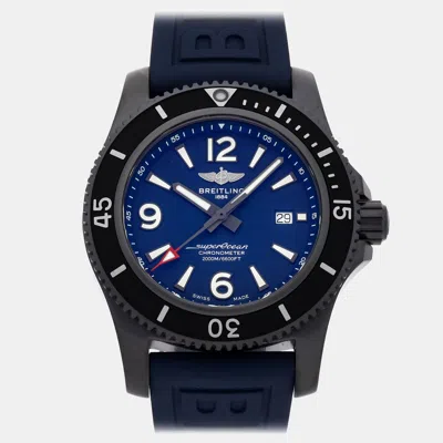 Pre-owned Breitling Superocean M17368d71c1s2 Automatic Men's Watch 46 Mm In Blue