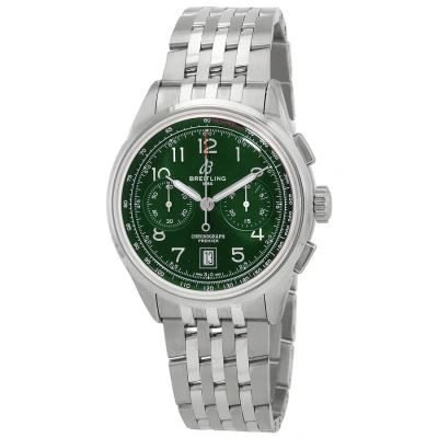 Breitling Premier B01 Chronograph 42 Automatic Chronometer Green Dial Men's Watch Ab0145371l1a1