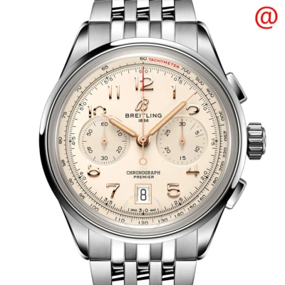 Breitling Premier B01 Chronograph 42 Automatic Men's Watch Ab0145211g1a1 In Gold Tone / Ivory / Rose / Rose Gold Tone