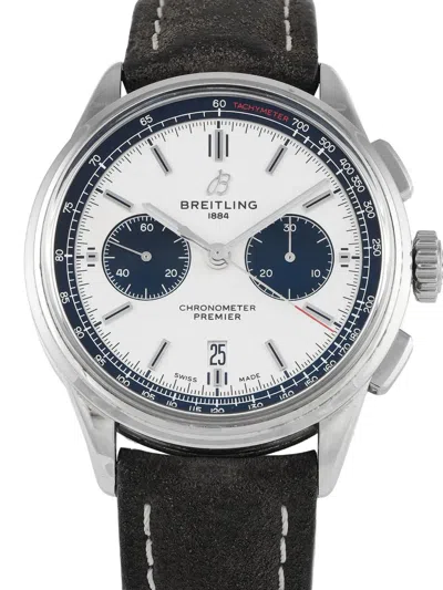 Pre-owned Breitling Premier B01 Chronograph 42mm Watch In White