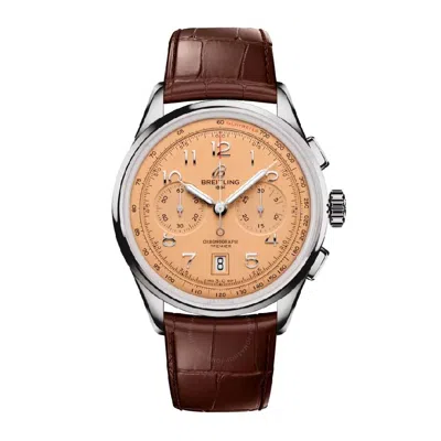 Breitling Premier B01 Chronograph Automatic Men's Watch Ab0145331k1p2 In Brown/orange/silver Tone