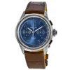 Breitling Premier B15 Duograph 42 Blue Dial Leather Strap Men's Watch Ab1510171c1p1 In Blue