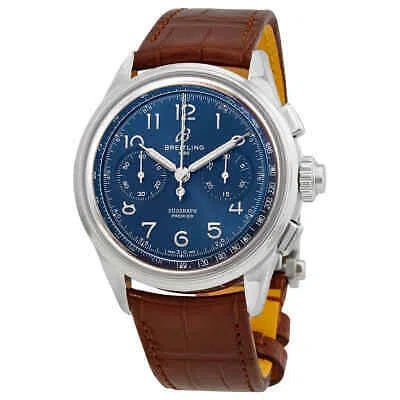 Pre-owned Breitling Premier B15 Duograph Chronograph Hand Wind Blue Dial Men's Watch