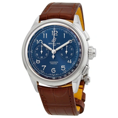 Breitling Premier B15 Duograph Chronograph Hand Wind Blue Dial Men's Watch Ab1510171c1p1 In Blue / Brown