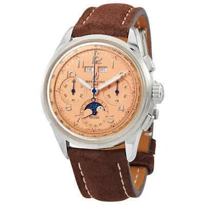 Pre-owned Breitling Premier B25 Datora Chronograph Automatic Brown Dial Men's Watch