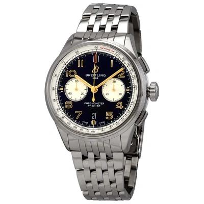 Breitling Premier Chronograph Automatic Black Dial Men's Watch Ab0118a21b1a1 In Metallic