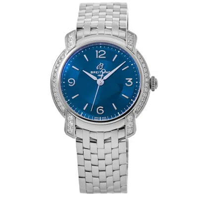Breitling Premier Lady 32 Diamond Blue Dial Stainless Steel Women's Watch A77330671c1a1 In Silver