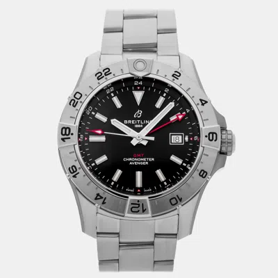 Pre-owned Breitling Avenger A32320101b1a1 Black Automatic Stainless Steel Men's Wristwatch 44 Mm