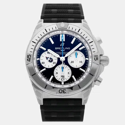 Pre-owned Breitling Chronomat B01 Nfl Tennessee Titans Ab01342b1c6s1 In Blue