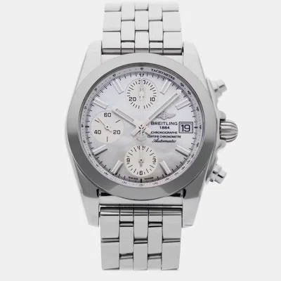 Pre-owned Breitling Chronomat Sleek T W1331012/a774 38 Mm In White