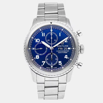 Pre-owned Breitling Navitimer 8 Chronograph A13314101c1a1 Blue Automatic Stainless Steel Men's Wrist