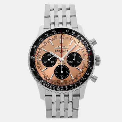 Pre-owned Breitling Navitimer B01 Ab0138241k1a1 Brown Automatic Stainless Steel Men's Wristwatch 43