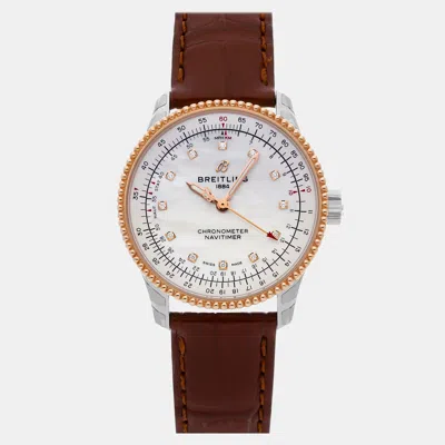 Pre-owned Breitling Navitimer U17395211a1p1 35 Mm In Silver