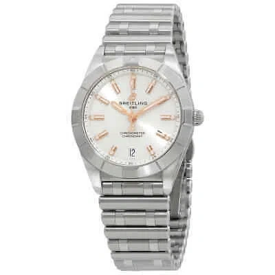 Pre-owned Breitling Quartz Diamond White Dial Ladies Watch A77310101a3a1
