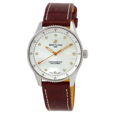 Pre-owned Breitling Quartz Mop 32mm Diamond Ladies Watch A77320e61a2p2