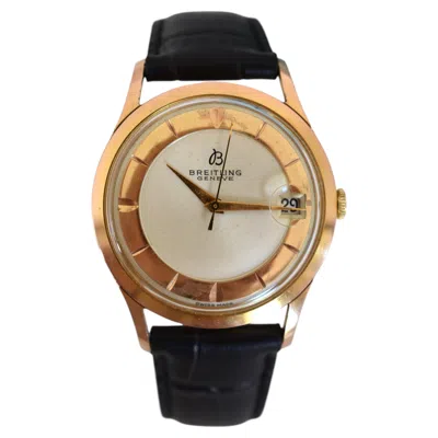 Pre-owned Breitling Ref. 4002 Gold-plated/steel Date, Original Dial 35 Mm, Venus 227, Circa 1956 In Multiple