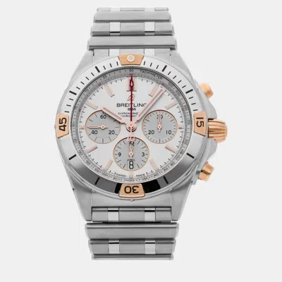 Pre-owned Breitling Silver Stainless Steel Chronomat Ib0134101g1a1 Automatic Chronograph Men's Wristwatch 42 Mm