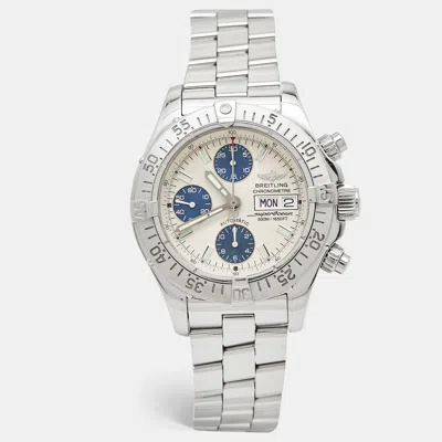 Pre-owned Breitling Silver Stainless Steel Superocean A13340 Men's Wristwatch 42 Mm