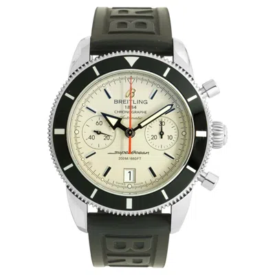Pre-owned Breitling Stainless Steel Super Ocean Heritage Chronograph 44mm Silver Dial In Multi