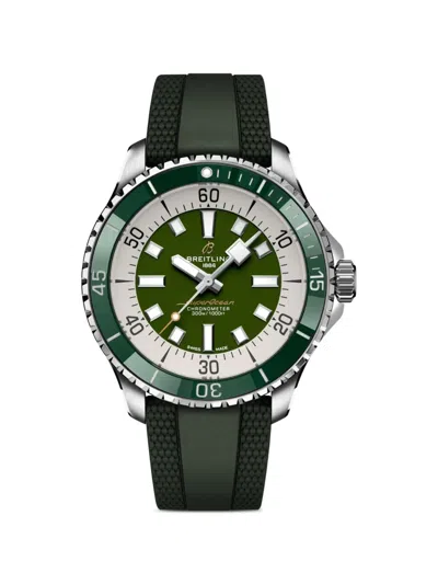 Breitling Stainless Steel Superocean 44mm Watch In Orange
