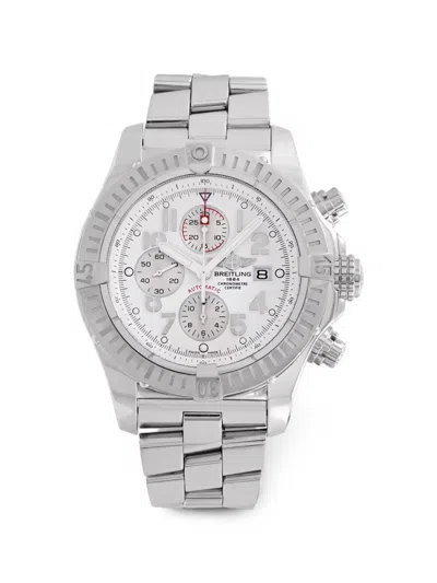 Pre-owned Breitling Super Avenger 48mm Watch In White