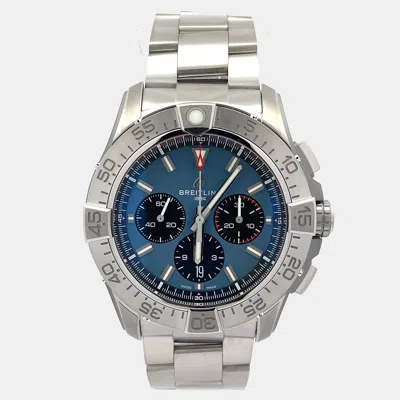 Pre-owned Breitling Super Avenger Eb0148101c1e1 Automatic Blue Stainless Steel Men's Wristwatch 46 Mm