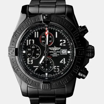 Pre-owned Breitling Super Avenger Ii A13371 Automatic Black Stainless Steel Men's Wristwatch 48.5 Mm