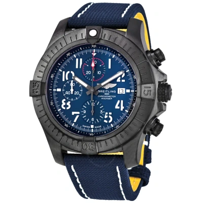 Breitling Super Avenger Night Mission Chronograph Automatic Chronometer Blue Dial Men's Wa In Black / Blue / Gun Metal / Gunmetal