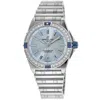 Breitling Super Chronomat Automatic 38 Ice Blue Dial Diamond Bezel Steel Women's Watch A17356531c1a1 In Metallic