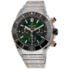 Breitling Super Chronomat B01 44 Green Chronograph Dial Steel Men's Watch Ub0136251l1u1 In Green