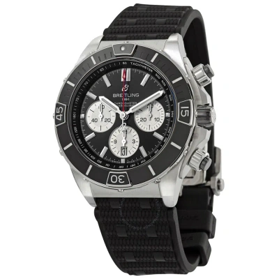 Breitling Super Chronomat B01 Chronograph Automatic Chronometer Black Dial Men's Watch Ab0 In Black / Silver