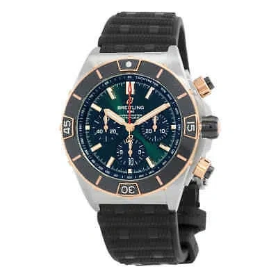 Pre-owned Breitling Super Chronomat B01 Chronograph Automatic Chronometer Green Dial Men's