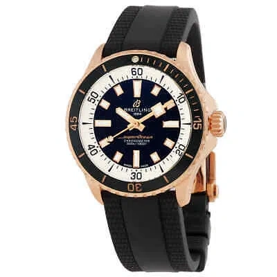 Pre-owned Breitling Superocean 42 18kt Red Gold Automatic Black Dial Men's Watch