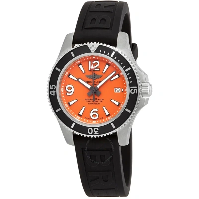 Breitling Superocean 42 Automatic Chronometer Orange Dial Men's Watch A17366d7101s1 In Black