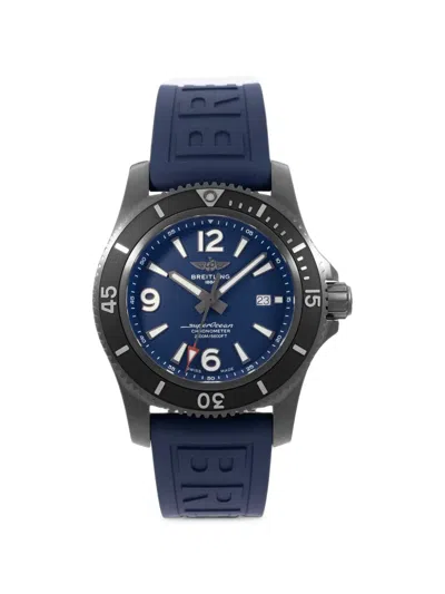 Pre-owned Breitling Superocean 46mm Watch In Blue