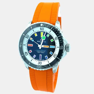 Pre-owned Breitling Superocean A17375211b2s3 Automatic Stainless Steel Men's Wristwatch 42 Mm In Black