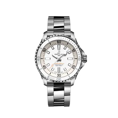 Pre-owned Breitling Superocean Automatic 36 White Dial Stainless Steel Watch A17377211a1a1