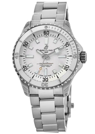 Breitling Superocean Automatic 36 White Dial Steel Women's Watch A17377211a1a1 In Gray