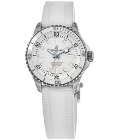 Pre-owned Breitling Superocean Automatic 36 White Dial Women's Watch A17377211a1s1