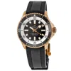 Breitling Superocean Automatic 42 Black Dial 18k Rose Gold Rubber Strap Men's Watch R17375211b1s1 In Black