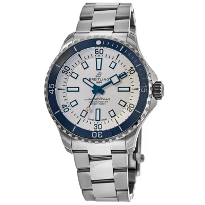 Breitling Superocean Automatic 42 Silver Dial Steel Men's Watch A17375e71g1a1 In Green