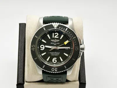 Pre-owned Breitling Superocean Automatic 44 A17367 Green Dial Stainless Steel Box Paper