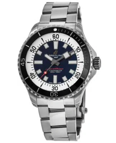 Pre-owned Breitling Superocean Automatic 44 Blue Dial Steel Men's Watch A17376211c1a1