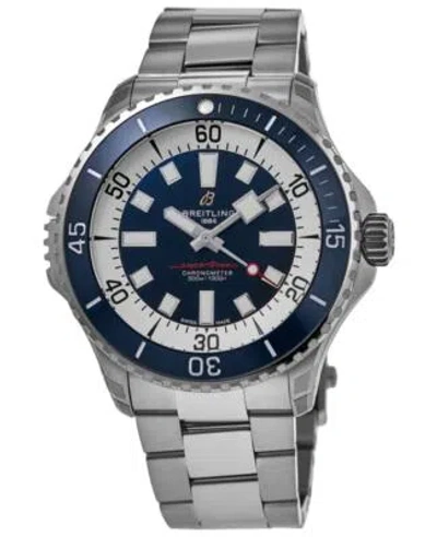 Pre-owned Breitling Superocean Automatic 46 Blue Dial Steel Men's Watch A17378e71c1a1