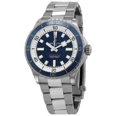 Pre-owned Breitling Superocean Automatic Chronometer Blue Dial Men's Watch A17375e71c1a1